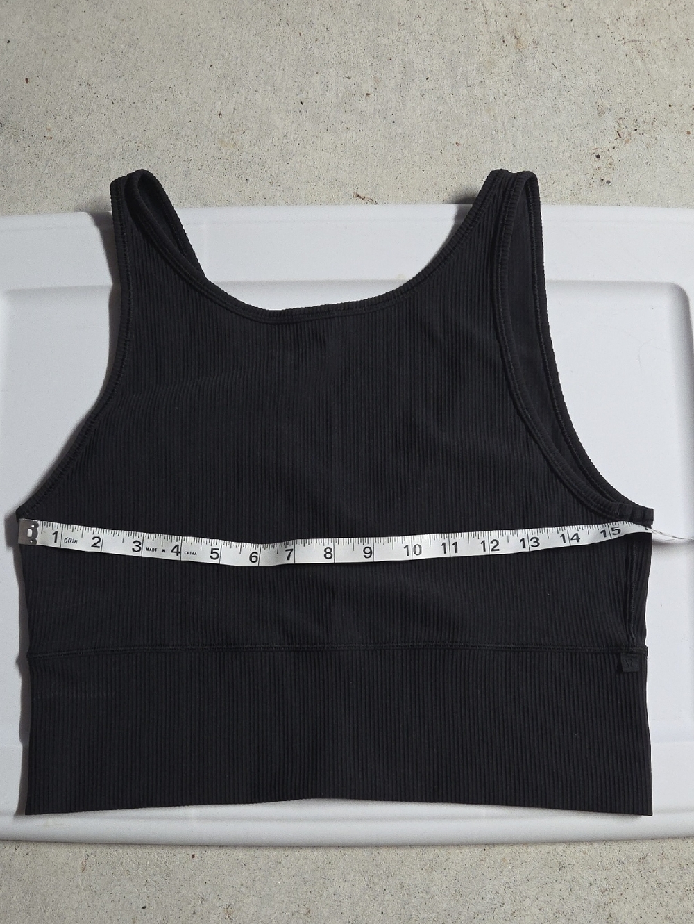 Lululemon Power Pivot Rib Crop Tank in Black SIZE 12 - Picture 5 of 5